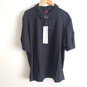 NWT Massif Black Cotton Spandex Short Sleeve Polo